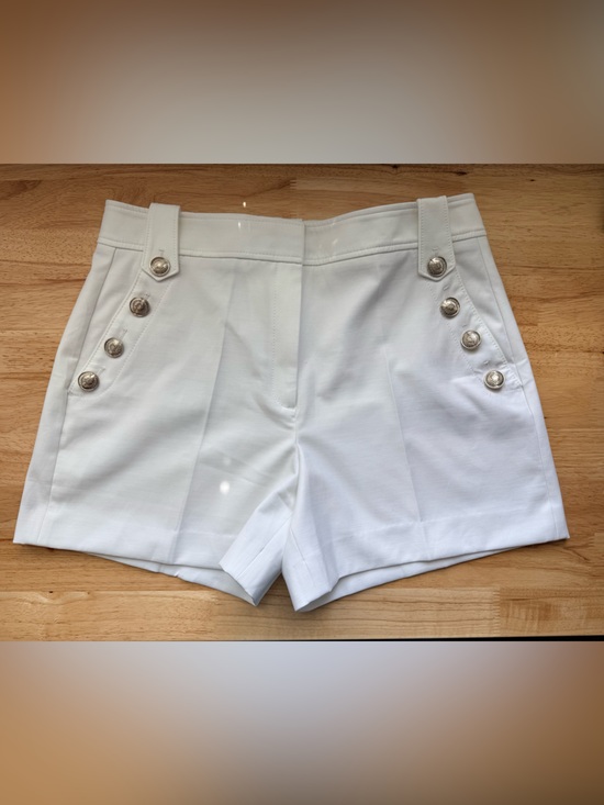 White House Black Market Pants - White House Black Market White High-Waist Buttoned Sailor Shorts